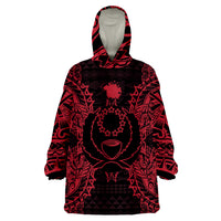 Pohnpei Pohnpei Flag Map Polynesian Tattoo Red Wearable Blanket Hoodie - Wonder Print Shop