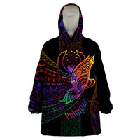 Pohnpei Polynesian Butterfly Style Wearable Blanket Hoodie - Wonder Print Shop