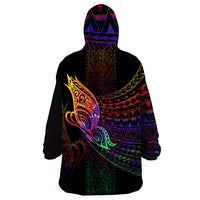 Pohnpei Polynesian Butterfly Style Wearable Blanket Hoodie - Wonder Print Shop