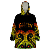 Pohnpei Polynesian Decorative Patterns Wearable Blanket Hoodie - Wonder Print Shop