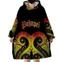 Pohnpei Polynesian Decorative Patterns Wearable Blanket Hoodie - Wonder Print Shop