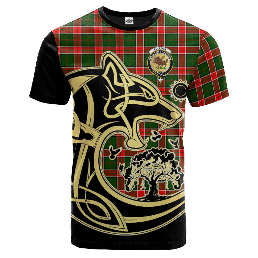 scottish-pollock-modern-clan-crest-celtic-wolf-tartan-t-shirt