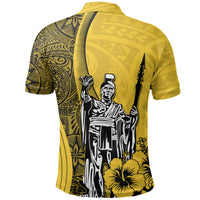Hawaiian King Kamehameha Polo Shirt Vibe Yellow Style LT6 - Wonder Print Shop