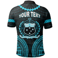 Custom Samoa Ula Nifo Tribal Polo Shirt Blue Style LT6 - Wonder Print Shop