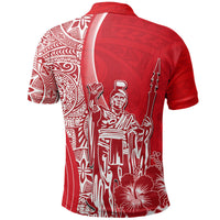 Hawaiian King Kamehameha Polo Shirt Vibe Red Style LT6 - Wonder Print Shop