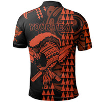 Custom Hawaii Polynesian Warrior Kakau Polo Shirt Orange LT6 - Wonder Print Shop