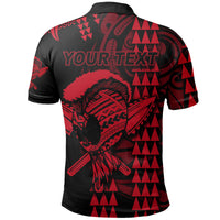 Custom Hawaii Polynesian Warrior Kakau Polo Shirt Red LT6 - Wonder Print Shop