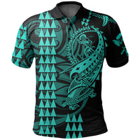 Custom Hawaii Polynesian Warrior Kakau Polo Shirt Green LT6 - Wonder Print Shop