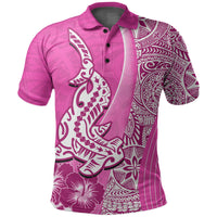 Hawaiian Shark Polynesian Polo Shirt Vibe Pink Style LT6 - Wonder Print Shop