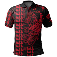 Custom Hawaii Polynesian Warrior Kakau Polo Shirt Red LT6 - Wonder Print Shop