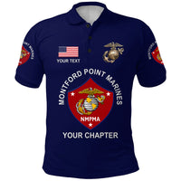 Custom Montford Point Marines Polo Shirt African American Marine Corps Original Navy Blue LT8 - Wonder Print Shop