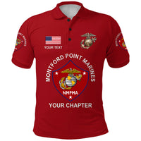 Custom Montford Point Marines Polo Shirt African American Marine Corps Original Red LT8 - Wonder Print Shop