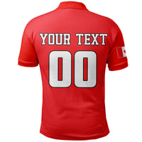 (Custom And Number) Baseball 2023 Canada Polo Shirt Red Style LT6 - Wonder Print Shop