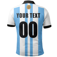 (Custom And Number) Argentina Home Polo Shirt Mens World Cup Soccer Jersey LT6 - Wonder Print Shop