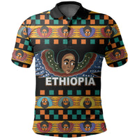 Custom Ethiopia Polo Shirt Ethiopian Church Angels Black LT6 - Wonder Print Shop