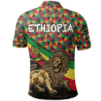 Ethiopia Polo Shirt Lion Of Judah Rasta Patterns No.2 LT6 - Wonder Print Shop