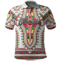 Custom Ethiopia Polo Shirt Dashiki White Style LT6 - Wonder Print Shop