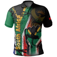 Custom South Africa Polo Shirt Flag Grunge Style LT6 - Wonder Print Shop