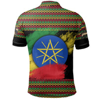 Ethiopia Polo Shirt Lion Of Judah Flag Grunge LT6 - Wonder Print Shop