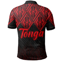 Tonga Polo Shirt Ngatu Black and Red Style LT6 - Wonder Print Shop