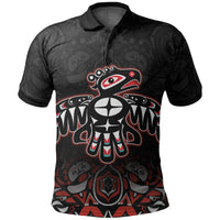 Custom Canada Haida Polo Shirt Thunderbird LT6 - Wonder Print Shop