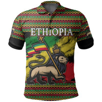 Ethiopia Polo Shirt Version Lion Of Judah Grunge LT6 - Wonder Print Shop