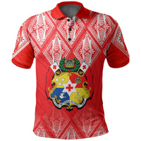 Tonga Polo Shirt Ngatu White and Red Style LT6 - Wonder Print Shop