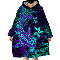 Polynesian Purple Paradise Hawaiian Tribal Hammerhead Shark Wearable Blanket Hoodie - Wonder Print Shop