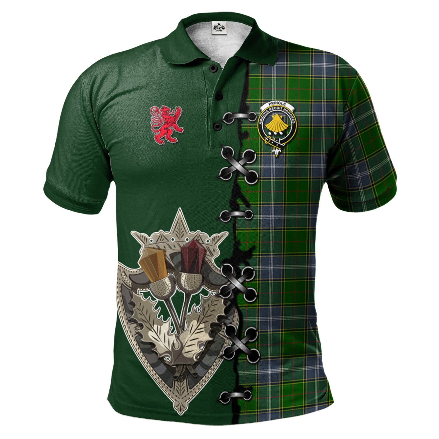 scottish-pringle-clan-crest-tartan-lion-rampant-and-celtic-thistle-polo-shirt
