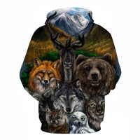 Wolf With Animal 3D Zipper Native American Hoodies LT10 - Wonder Print Shop
