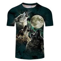 Wolf and Moon 3D Print Native American T Shirt LT10 - Wonder Print Shop