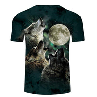Wolf and Moon 3D Print Native American T Shirt LT10 - Wonder Print Shop