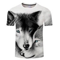 Wolves Couple Black and White 3D Native American T Shirt LT10 - Wonder Print Shop