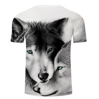 Wolves Couple Black and White 3D Native American T Shirt LT10 - Wonder Print Shop