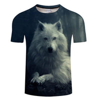 White Wolf 3D Printed Native American T Shirt LT10 - Wonder Print Shop