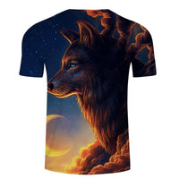 Sunrise Wolf 3D Print Native American T Shirt LT10 - Wonder Print Shop