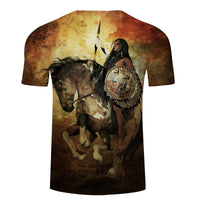 Native American Man With Horse T Shirt LT10 - Wonder Print Shop