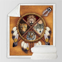 wolf-animal-dreamcatcher-blanket-native-american-style