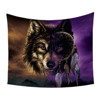 Wolf Wild Tapestry Dreamcatcher Native American Design LT10 - Wonder Print Shop