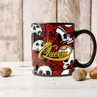 (Custom Personalised) Skull Rose Queen - Death Cannot Divide Us Mug - LT2