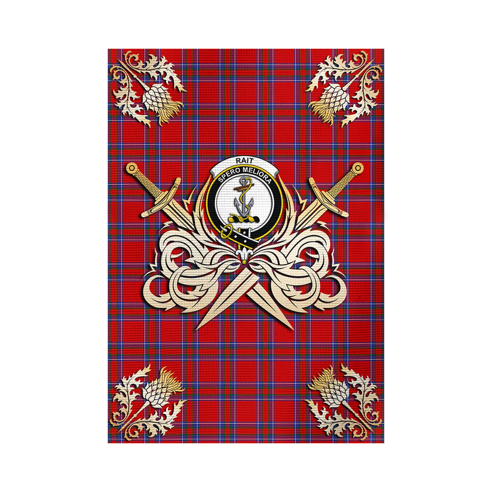 scottish-rait-clan-crest-courage-sword-tartan-garden-flag