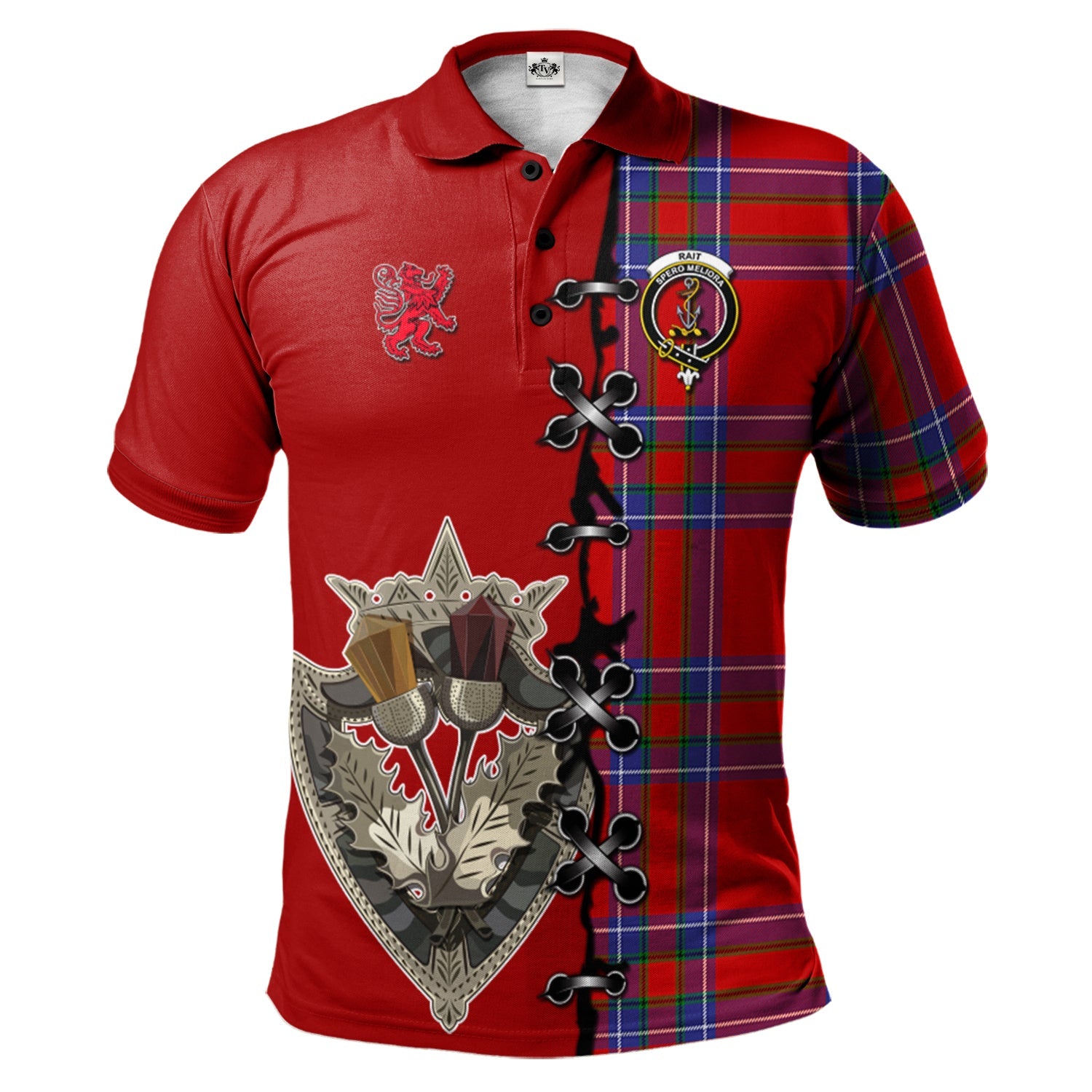 scottish-rait-clan-crest-tartan-lion-rampant-and-celtic-thistle-polo-shirt