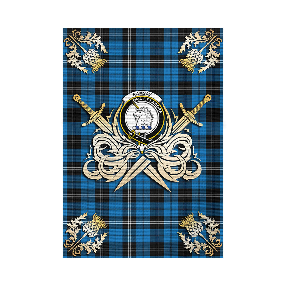 scottish-ramsay-blue-ancient-clan-crest-courage-sword-tartan-garden-flag