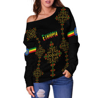 Ethiopia Off Shoulder Sweater Version Map LT13 - Wonder Print Shop
