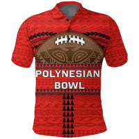 Custom Polynesian Bowl Polo Shirt Red Custom Text and Number LT4 - Wonder Print Shop