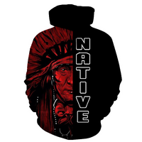 Native American Chief All Over Hoodie LT10 - Wonder Print Shop