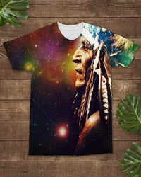 Native American Chief Galaxy All Over Print T Shirt All over T Shirt LT10 - Wonder Print Shop