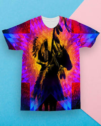 Native American Indian Chief War Horse All over T Shirt LT10 - Wonder Print Shop