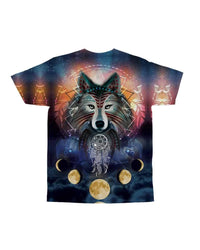 Native American Wolf Moon Galaxy All over T Shirt LT10 - Wonder Print Shop