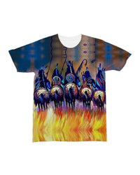 Native American 5 Warriors Riding Horses All over T Shirt LT10 - Wonder Print Shop